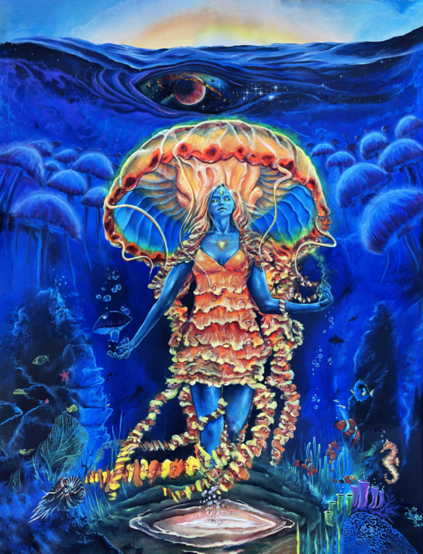 Jelly Shroom Goddess Painting By Morphis Art