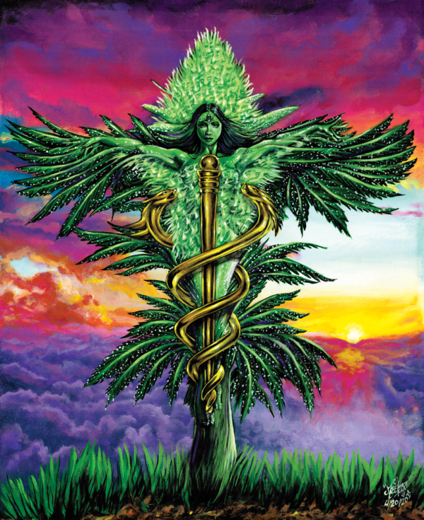 Ganja Medicine Goddess Painting By Morphis Art