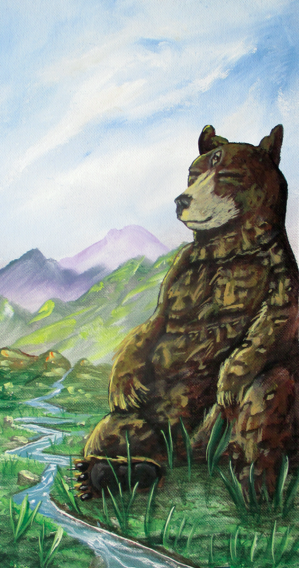 Meditating Bear Painting by Morphis Art