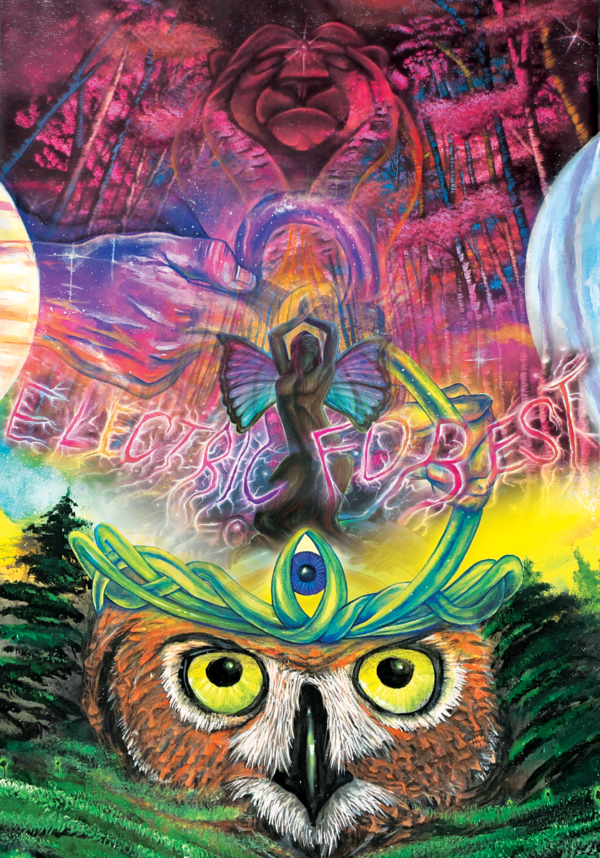 Electric Forest Tribute Poster Painting by Morphis Art